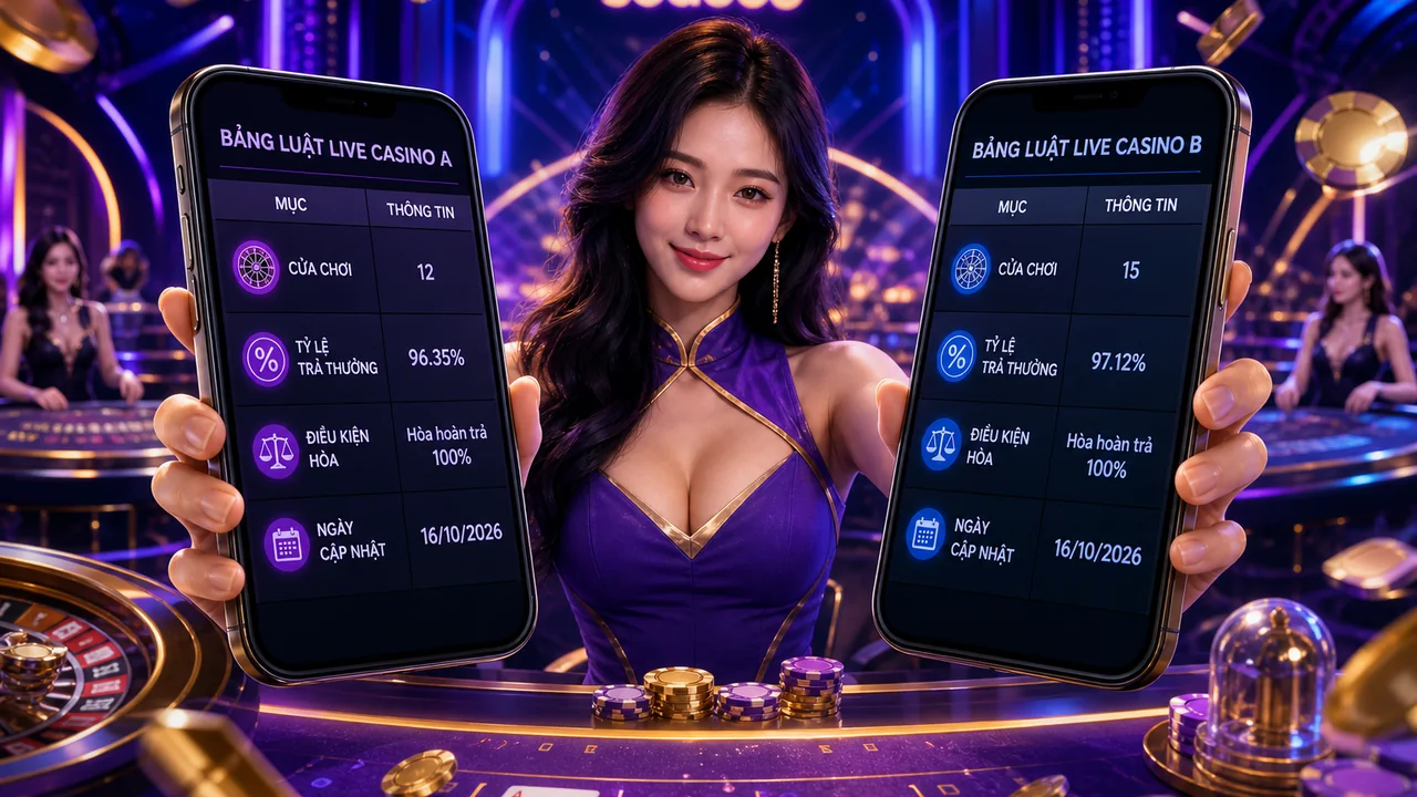Đọc bảng luật trên màn hình nhỏ: cách so sánh tỷ lệ live casino sodo66