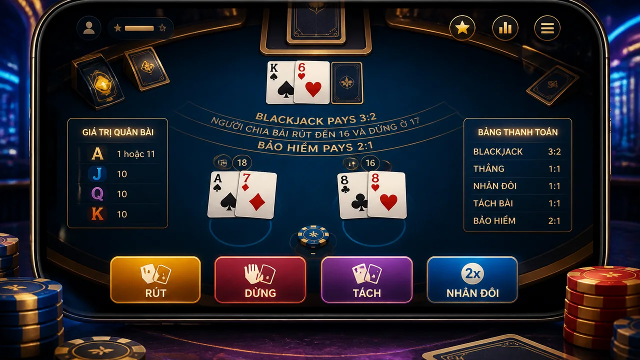 Làm chủ từng lựa chọn trên màn hình nhỏ: quy tắc rút dừng nhân đôi blackjack sodo66