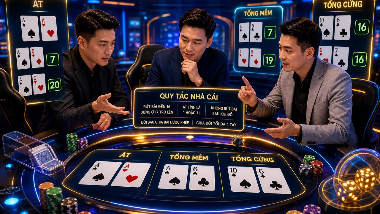 Giải mã tổng mềm và tổng cứng: cách tính điểm blackjack sodo66 trên điện thoại