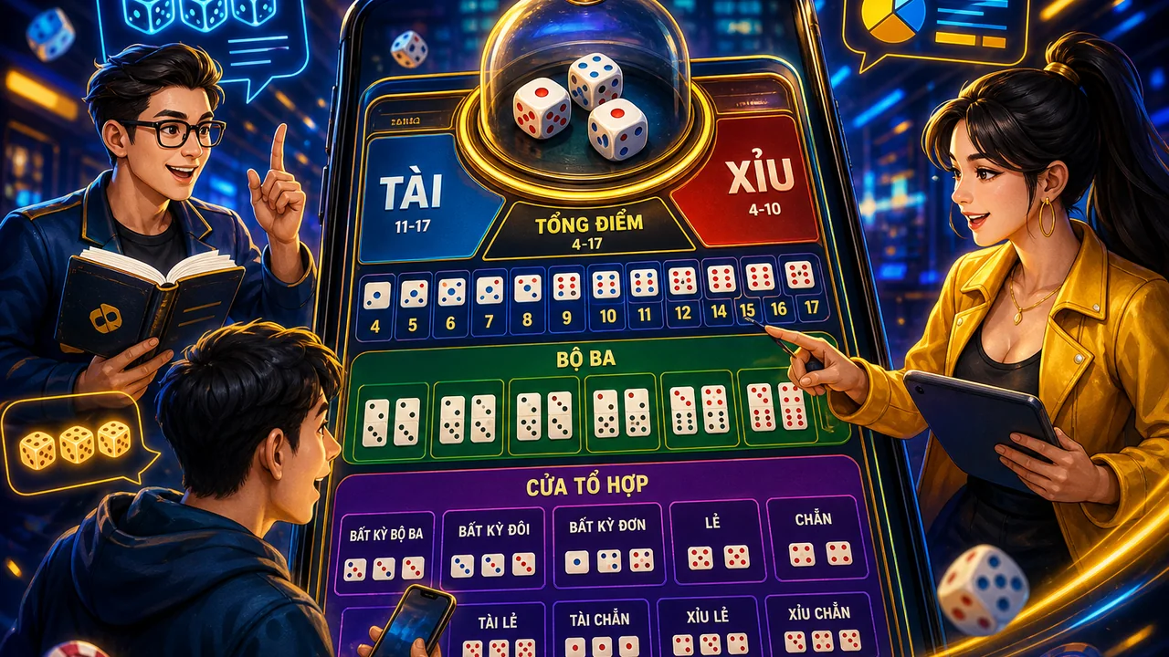 Đọc bảng cửa Sic Bo trên màn hình nhỏ: luật Sic Bo sodo66 qua bàn tròn chuyên gia