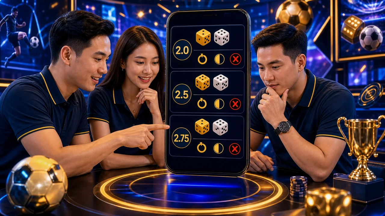 Đọc mốc 2, 2.5 và 2.75 bàn trên màn hình dọc: bàn tròn chuyên gia giải thích kèo Tài Xỉu sodo66