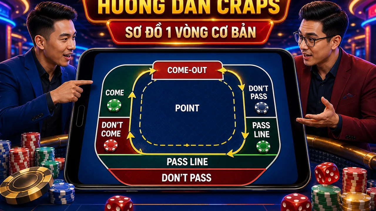 Giải mã các cửa Craps trên điện thoại: sodo66 và sơ đồ một vòng chơi dễ hiểu